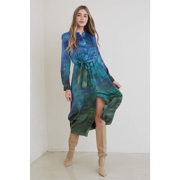 Bella Dahl Willow Maxi Dress Horizon Dye size M no belt - Picture 1 of 12